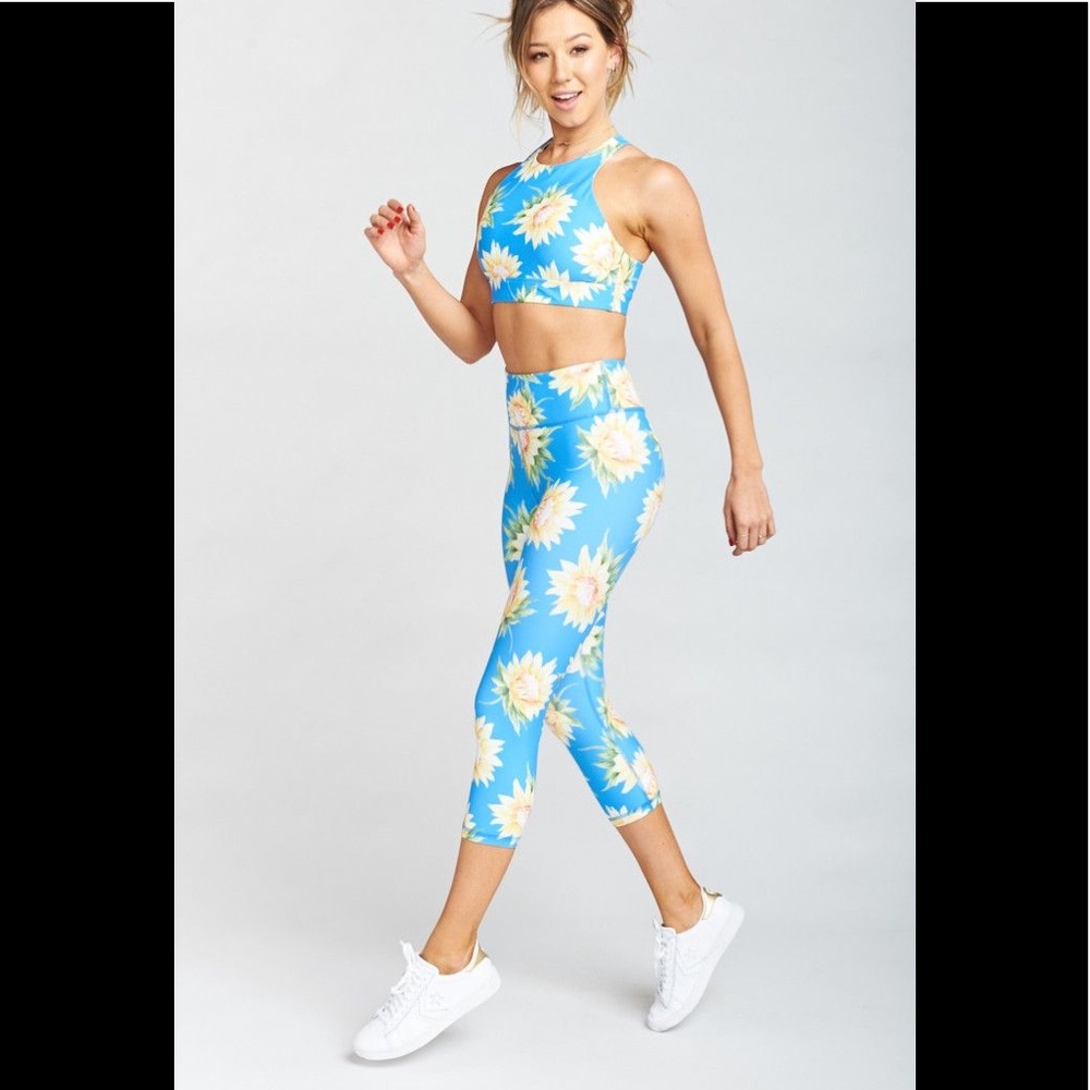 Show Me Your Mumu Moves Selene Skinny Cornflower Leggings Arc Sport Bra Set L/M